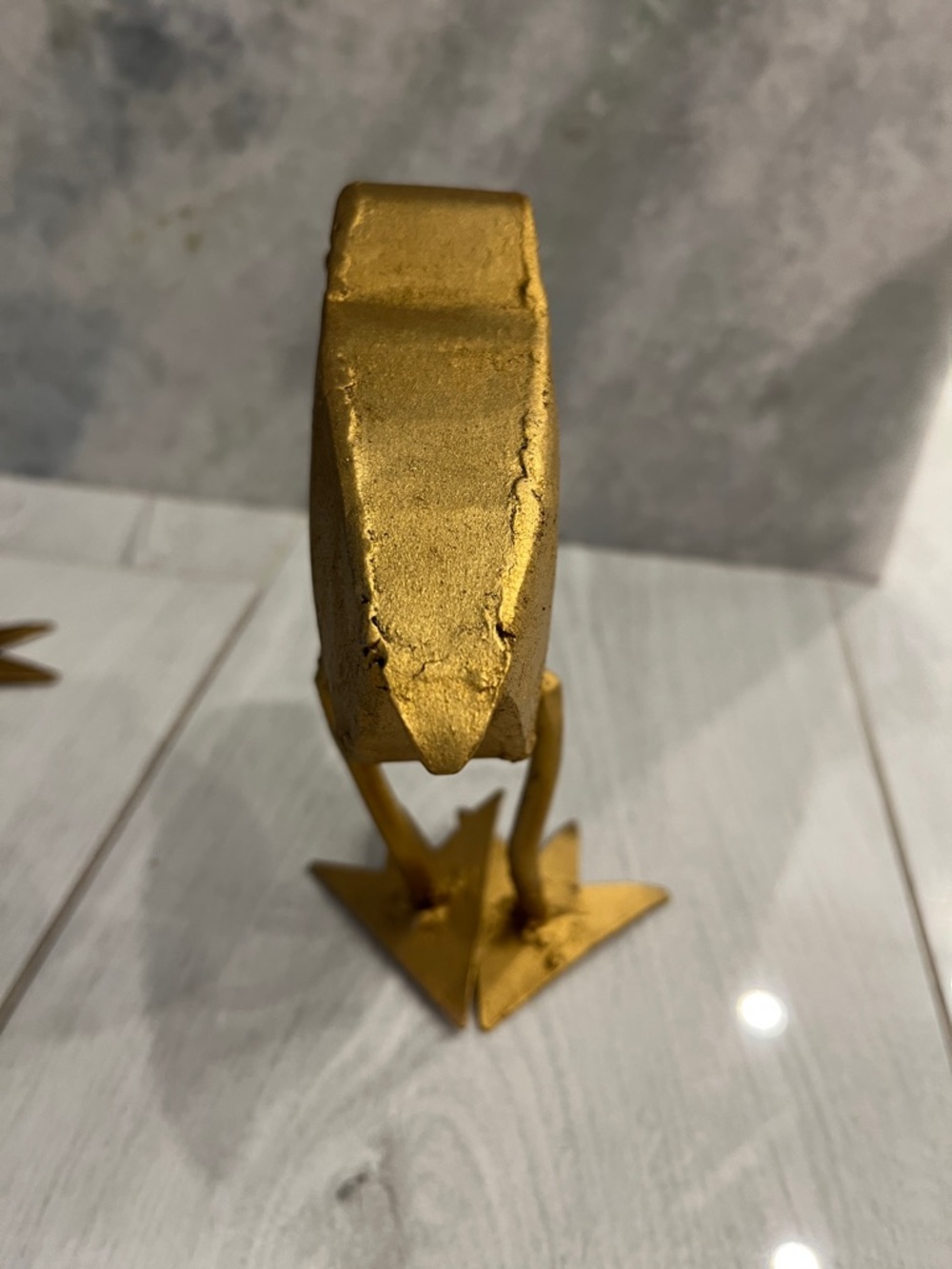 Gold Metal Bird Set - Trio of Decorative Gilded Sculptures - Picture 5 of 13
